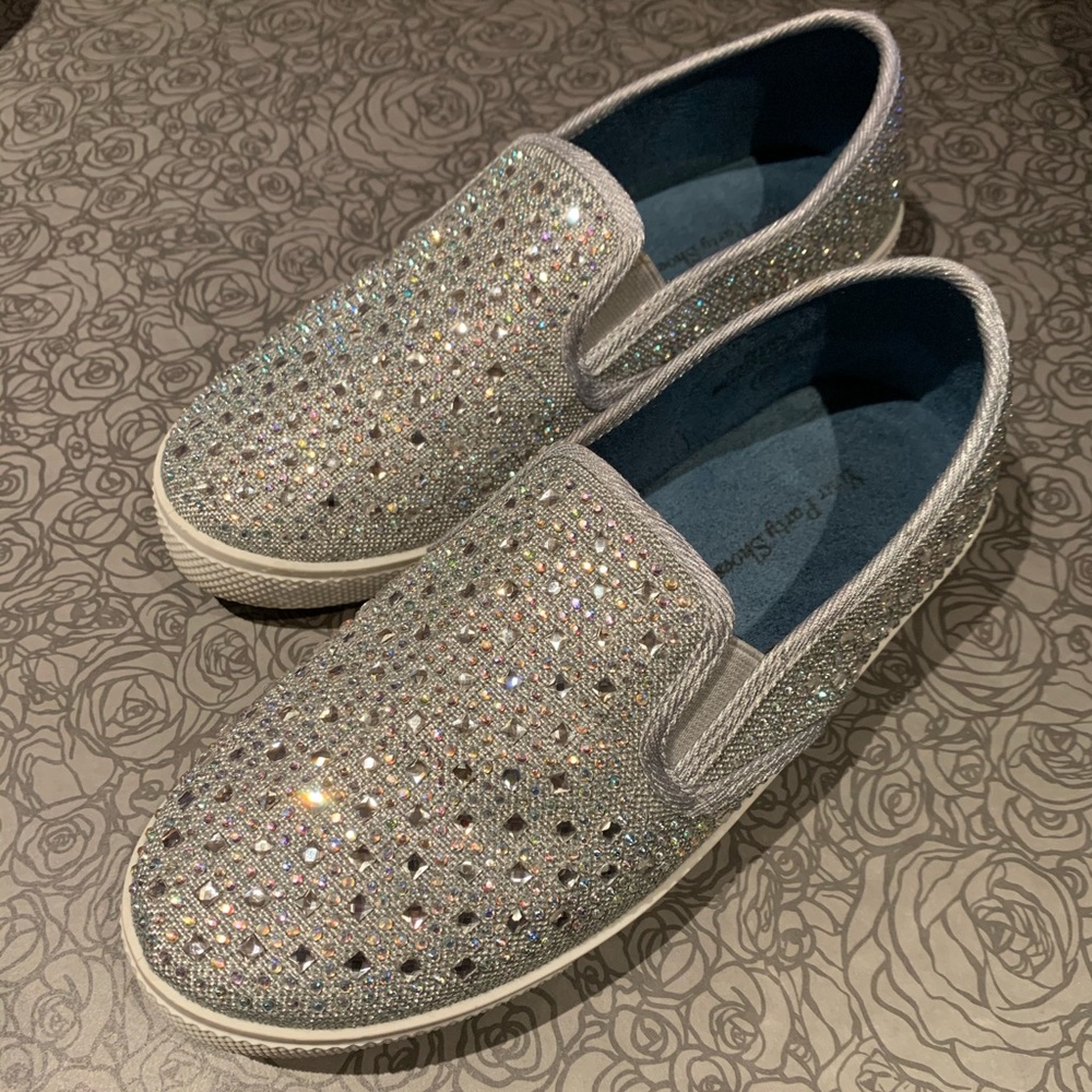 Your party shoes size 6 women worn once for the after party at my wedding.